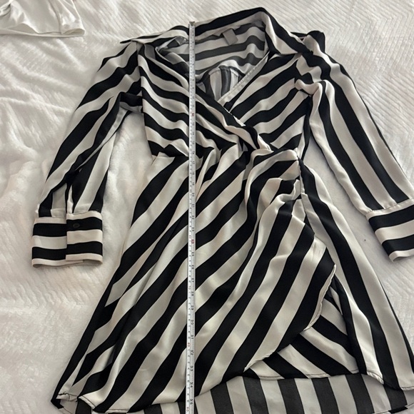 H&M Asymmetrical Black and White Striped Dress - Picture 3 of 4